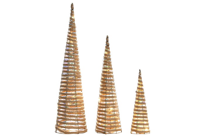 DKD Home Decor Cono Navidad Alpina Natural Multicolor 20 x 80 x 20 cm Set de 3 (2 Unidades) DKD Home Decor Cono Navidad Alpina Natural Multicolor 20 x 80 x 20 cm Set de 3 (2 Unidades)