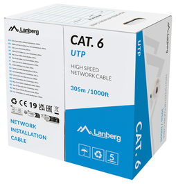 Lanberg Cable de red Cat6 U/UTP 305 m Gris LCU6L-11CU-0305-S