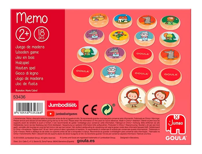 Goula Juego Didáctico Memo Caperucita Roja Juego de Memoria con Personajes de Madera Goula Juego Didáctico Memo Caperucita Roja Juego de Memoria con Personajes de Madera