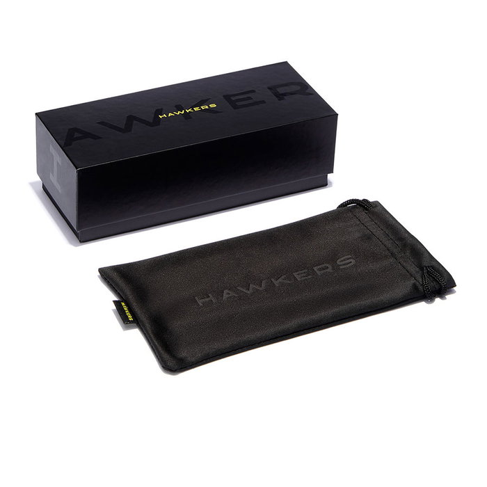 Hawkers Gafas de Sol BAT Unisex Deportivas Montura Nylon Filtro UV400 Negro Amarillo