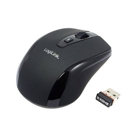 LogiLink Ratón Inalámbrico Óptico RF, 800 DPI, Negro, 10m Alcance, 3 Botones, Alimentado por 2xAAA, ID0031