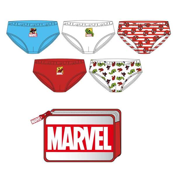 Cerdá Pack Calzoncillos Single Jersey Neceser Marvel T04/05 Talla 4-5 Años para Niños Modelos Surtidos