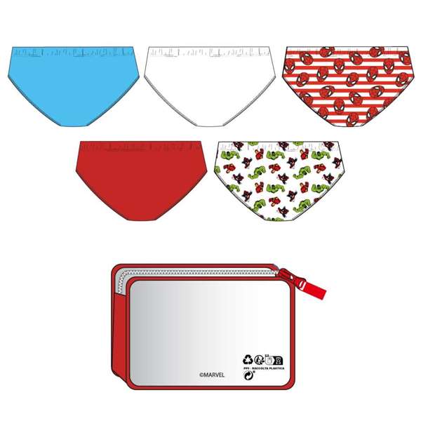 Cerdá Pack Calzoncillos Single Jersey Neceser Marvel T04/05 Talla 4-5 Años para Niños Modelos Surtidos