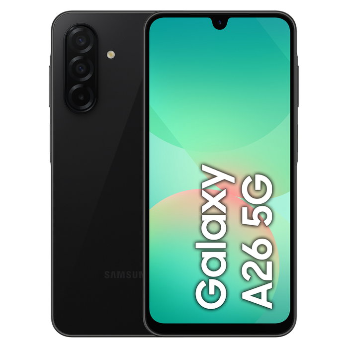 Samsung Galaxy A26 5G 256GB Negro 8GB RAM Dual SIM Pantalla 6.7" Super AMOLED 50MP Android 15 Samsung Galaxy A26 5G 256GB Negro 8GB RAM Dual SIM Pantalla 6.7" Super AMOLED 50MP Android 15