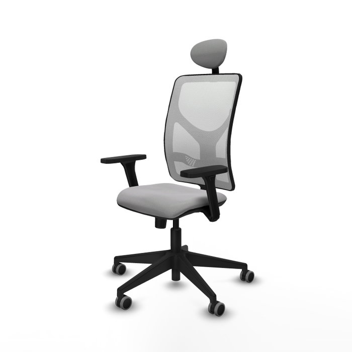 Silla de oficina Motilla con mecanismo Sincro tapizada con Tela color Gris claro y malla color Blanco. Equipada con lumbar 1D, Brazos 3D, Cabecero Fijo y Ruedas 65 mm parqué Silla de oficina Motilla con mecanismo Sincro tapizada con Tela color Gris claro y malla color Blanco. Equipada con lumbar 1D, Brazos 3D, Cabecero Fijo y Ruedas 65 mm parqué