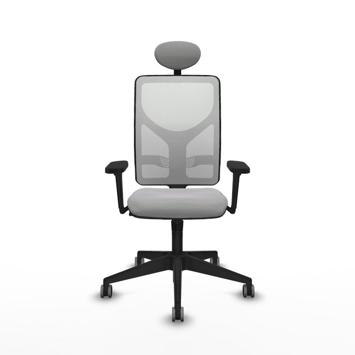 Silla de oficina Motilla con mecanismo Sincro tapizada con Tela color Gris claro y malla color Blanco. Equipada con lumbar 1D, Brazos 3D, Cabecero Fijo y Ruedas 65 mm parqué Silla de oficina Motilla con mecanismo Sincro tapizada con Tela color Gris claro y malla color Blanco. Equipada con lumbar 1D, Brazos 3D, Cabecero Fijo y Ruedas 65 mm parqué