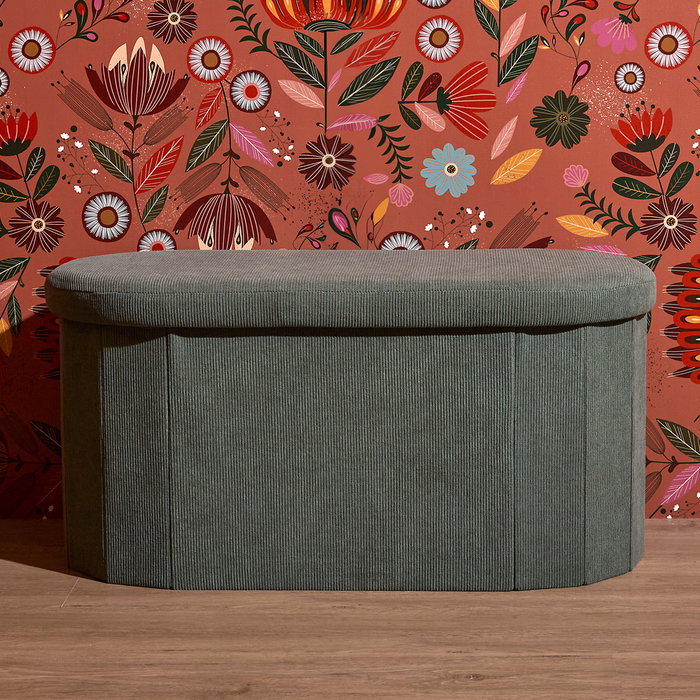 Home Deco Factory Banco-puf Plegable Jules Verde