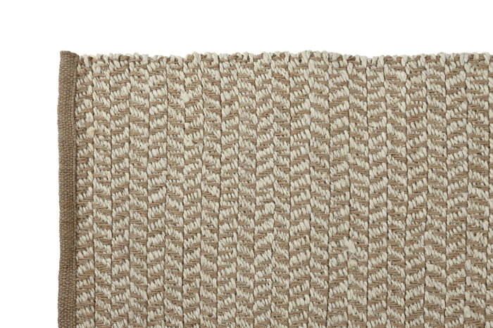 DKD Home Decor Alfombra de Yute 120x180 cm Natural y Blanco