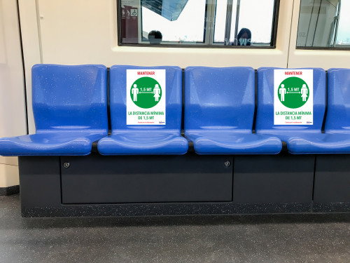 Avery Señal Adhesiva Mantener Distancia Mínima de 1,5 m DIN A4 (Pack de 2)