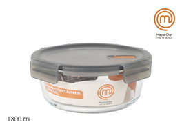Masterchef Fiambrera Hermética Redonda 1300 ml, 20,5 x 20,5 x 8 cm (6 Unidades)