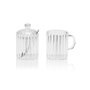 Andrea House Set Azucarero y Lechera de Cristal 200 ml con Cuchara de Acero Inoxidable