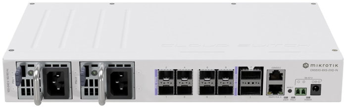 MikroTik CRS510-8XS-2XQ-IN con 2 puertos QSFP28 y 8 puertos SFP28 MikroTik CRS510-8XS-2XQ-IN con 2 puertos QSFP28 y 8 puertos SFP28