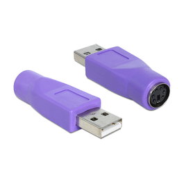 DeLOCK Adaptador USB Tipo A Macho a PS/2 Hembra 65461 Violeta
