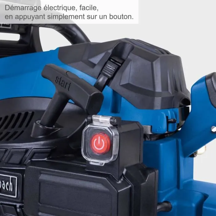 Scheppach PCS56E Motosierra de Gasolina 56cc con Arranque Eléctrico y Espada de 51 cm