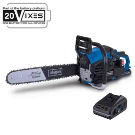 Scheppach PCS56E Motosierra de Gasolina 56cc con Arranque Eléctrico y Espada de 51 cm