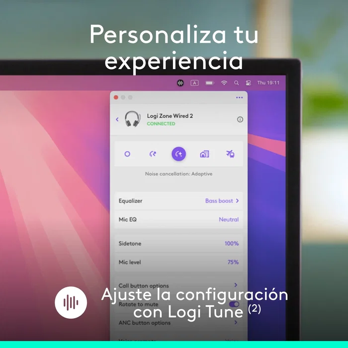 Logitech Zone Wired 2 Auriculares con Cable Diadema USB-C/USB-A para Llamadas y Música con Cancelación Activa de Ruido (ANC)
