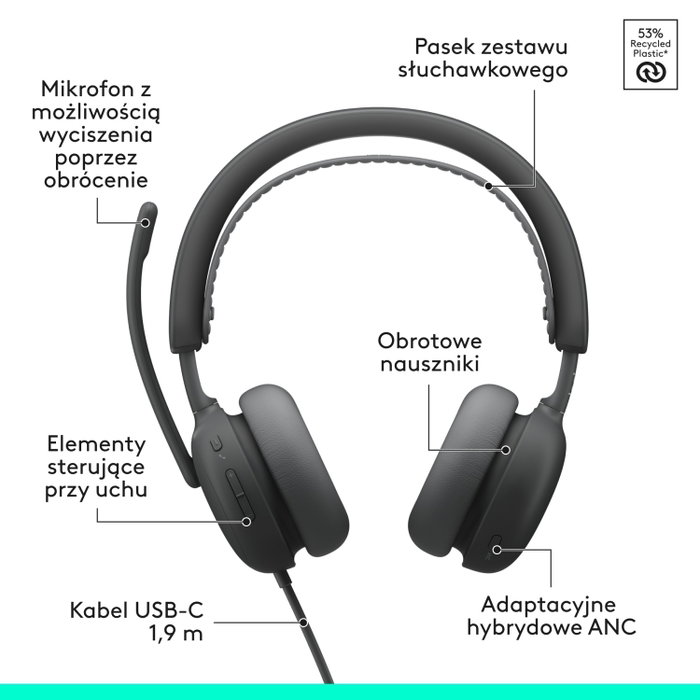 Logitech Zone Wired 2 Auriculares con Cable