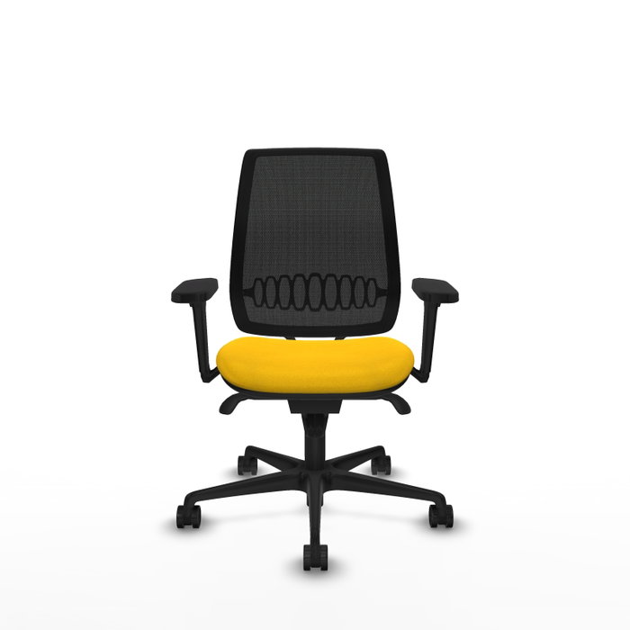 PIQUERAS Y CRESPO Silla de oficina Alares con mecanismo sincro, malla negra y acabado Bali amarillo PIQUERAS Y CRESPO Silla de oficina Alares con mecanismo sincro, malla negra y acabado Bali amarillo