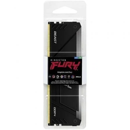 Kingston KF432C16BB2A/8 Memoria RAM FURY Beast RGB 8GB DDR4 3200MHz CL16 DIMM Negro, XMP Intel, Ready para AMD Ryzen