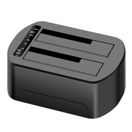 CoreParts Base Docking USB 3.0 Dual Bahía con Clonador Offline RGB