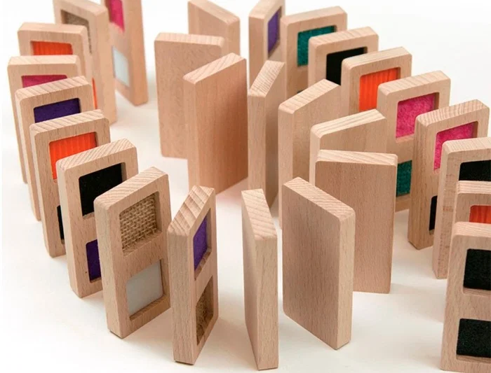 Andreutoys Dominó Sensorial Texturas Madera Didáctico 28 Piezas