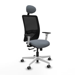 PIQUERAS Y CRESPO Silla de oficina Zulema con mecanismo Sincro/Traslack, Gris y Negro