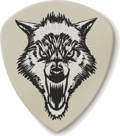 Dunlop Pack 6 púas Hetfield's White Fang Custom Flow - Variedad de grosores desde 0.73 mm a 1.4 mm, para guitarra, agarre optimizado