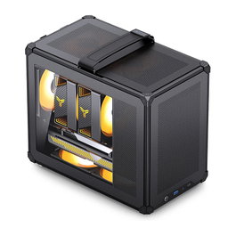 Jonsbo C6 MAX Caja de PC Mini Micro-ATX con Vidrio Templado, Negro