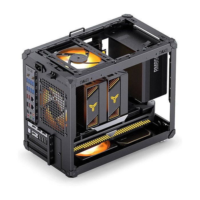 Jonsbo C6 MAX Caja de PC Mini Micro-ATX con Vidrio Templado, Negro