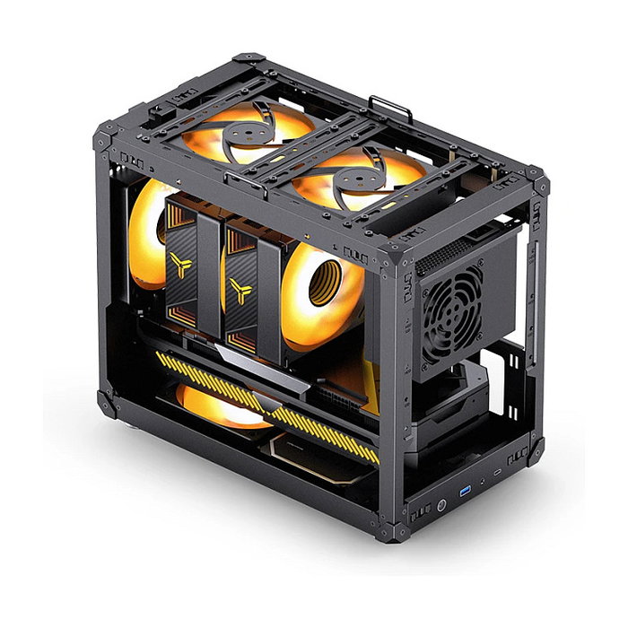 Jonsbo C6 MAX Caja de PC Mini Micro-ATX con Vidrio Templado, Negro