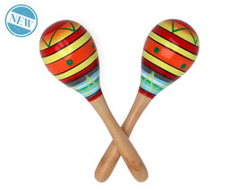 Maracas Mexicanas Decoradas Multicolor 20 cm - Pack para Fiestas, Disfraces Mariachi, Celebración y Espectáculos Infantiles