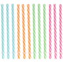Cook Concept Juego 12 Pajitas Reutilizables de Plástico con Tope para Mugs Colores Rayas 19cm