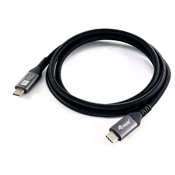 EQUIP 128380 Cable USB-C a USB-C 40 Gbps, USB4 Gen 3x2, PD 240W, 0.5m, Negro, para Carga Rápida y Transferencia de Datos 4K/8K HDR EQUIP 128380 Cable USB-C a USB-C 40 Gbps, USB4 Gen 3x2, PD 240W, 0.5m, Negro, para Carga Rápida y Transferencia de Datos 4K/8K HDR
