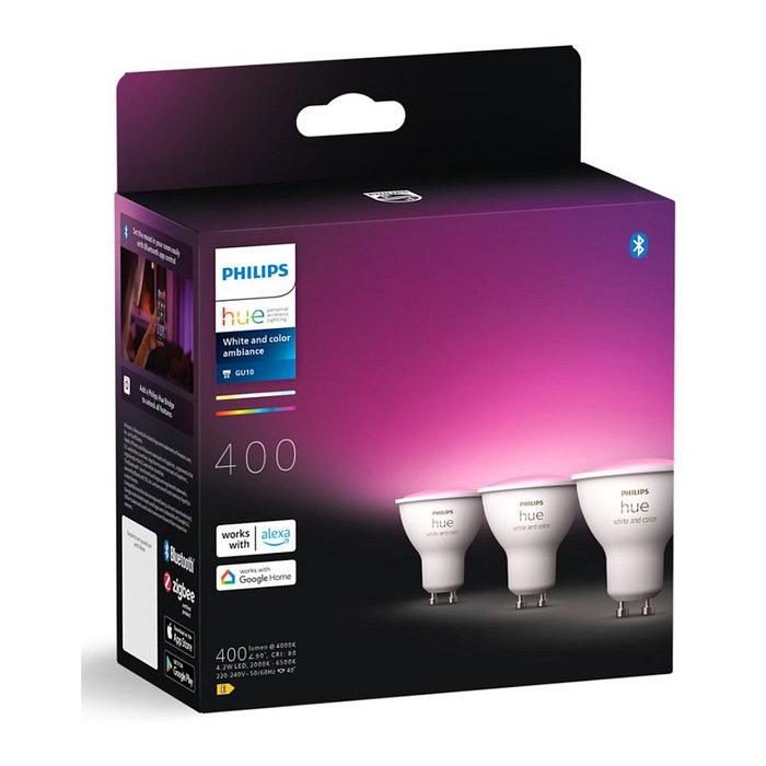 Philips Hue White & Color Ambiance GU10 Pack de 3 (400 lm)
