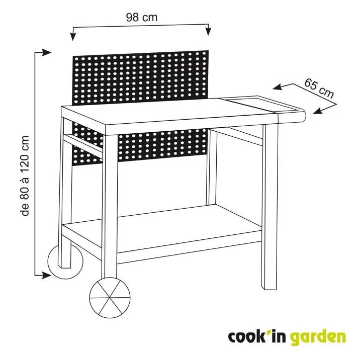 Cook'In Garden Carrito de Servicio Reva 80 100% Metal