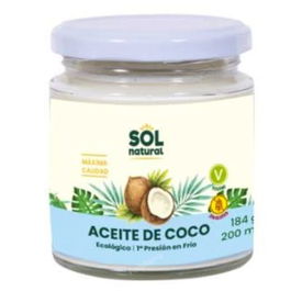 Solnatural Aceite de Coco Virgen Bio Primera Presión en Frío 200 ml