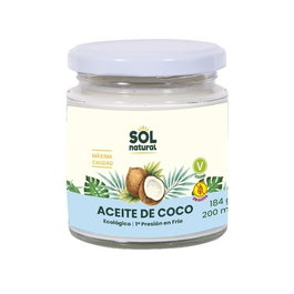 SOLNATURAL Aceite de Coco Virgen Extra BIO 200ml.