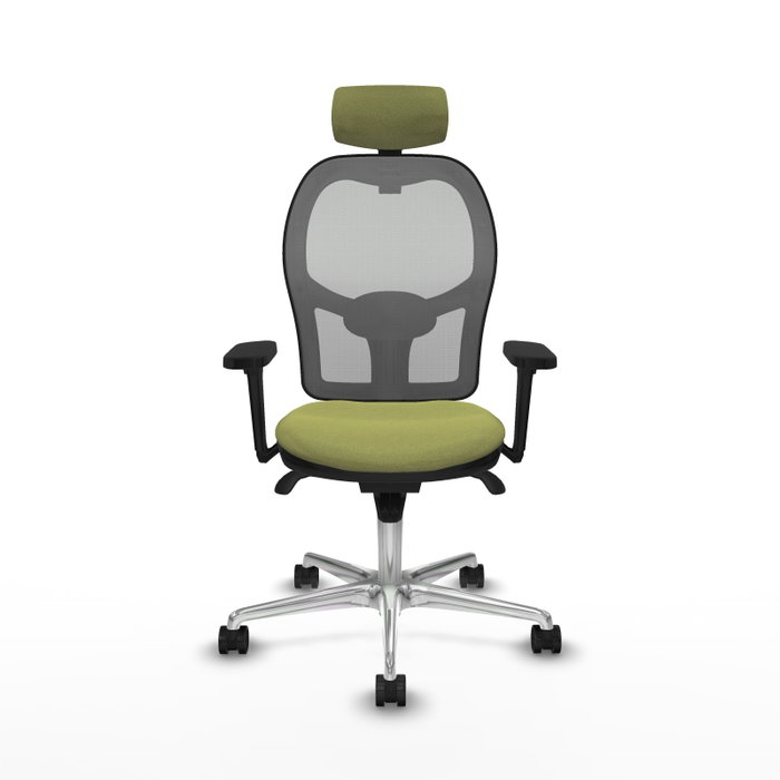 PIQUERAS Y CRESPO Silla de oficina Jorquera con mecanismo Sincro, tela Verde oliva y malla Gris PIQUERAS Y CRESPO Silla de oficina Jorquera con mecanismo Sincro, tela Verde oliva y malla Gris
