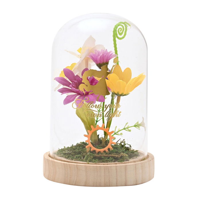 WIDDOP & CO Flor Campana Rapunzel Princesas Disney con Luz de Neón, Base de Madera, Decoración Infantil