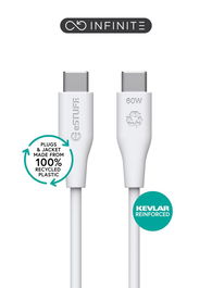 eSTUFF INFINITE Cable USB-C a USB-C Super Suave 1m - 100% Plástico Reciclado sin PVC