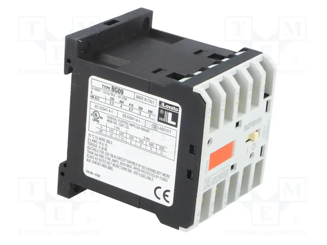 LOVATO ELECTRIC Contactor BG 3-polar 9A 230VAC
