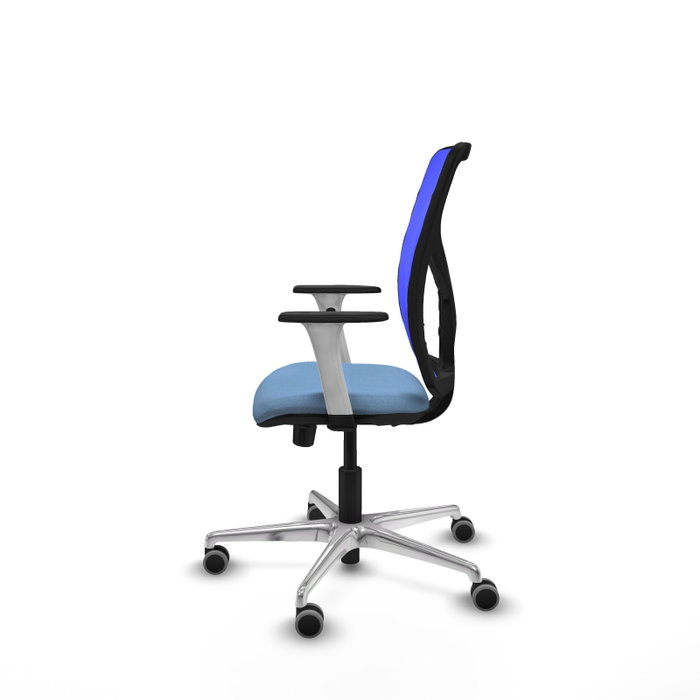 PIQUERAS Y CRESPO Silla de oficina Motilla con mecanismo Sincro/Traslack, Azul cielo y Azul