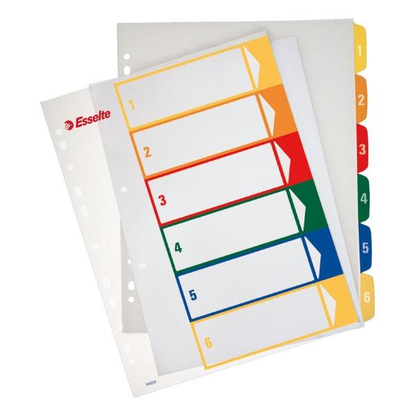 Esselte Separador de Proyectos Imprimible 1-6 A4+ Esselte Separador de Proyectos Imprimible 1-6 A4+
