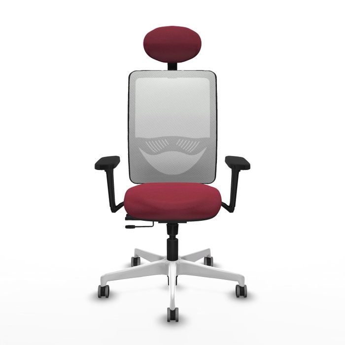 PIQUERAS Y CRESPO Silla de oficina Zulema con mecanismo Sincro/Traslack, Granate y Blanco PIQUERAS Y CRESPO Silla de oficina Zulema con mecanismo Sincro/Traslack, Granate y Blanco