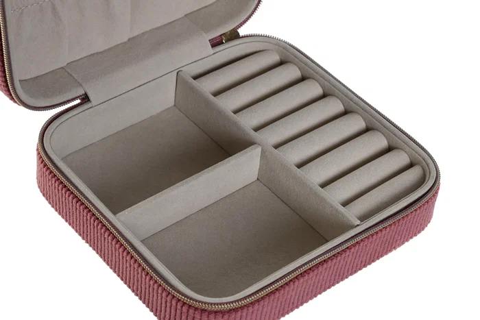 DKD Home Decor Joyero Urban Magenta Crema 14 x 5 x 13 cm (4 Unidades)