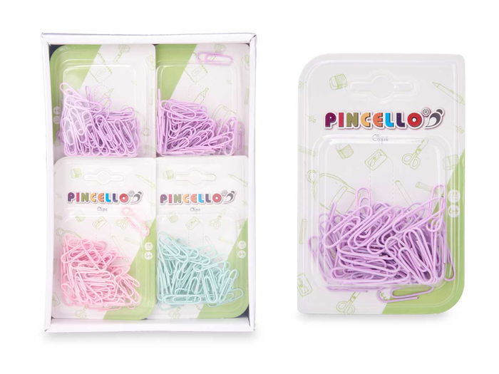 Pincello Clips 60 Pzs Mediano Surtidos Colores 8x13x2 cm (Set de 48)