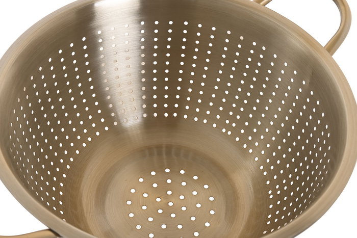 DKD Home Decor Escurridor Inox 24x24x19 Mate Dorado