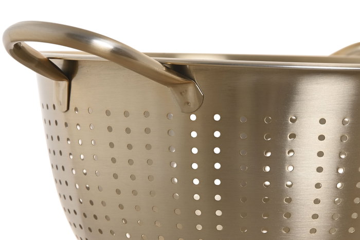 DKD Home Decor Escurridor Inox 24x24x19 Mate Dorado