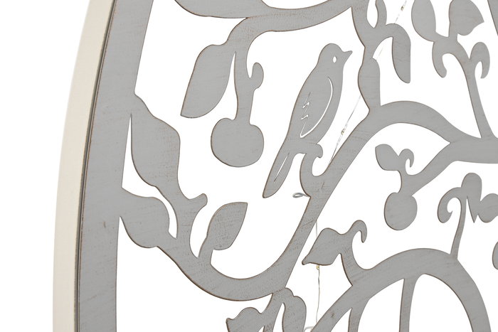 DKD Home Decor Lámpara de Pared LED Metal Blanco Árbol 25 Leds 2 x 99 x 99 cm