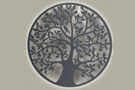 DKD Home Decor Lámpara de Pared LED Metal Blanco Árbol 25 Leds 2 x 99 x 99 cm